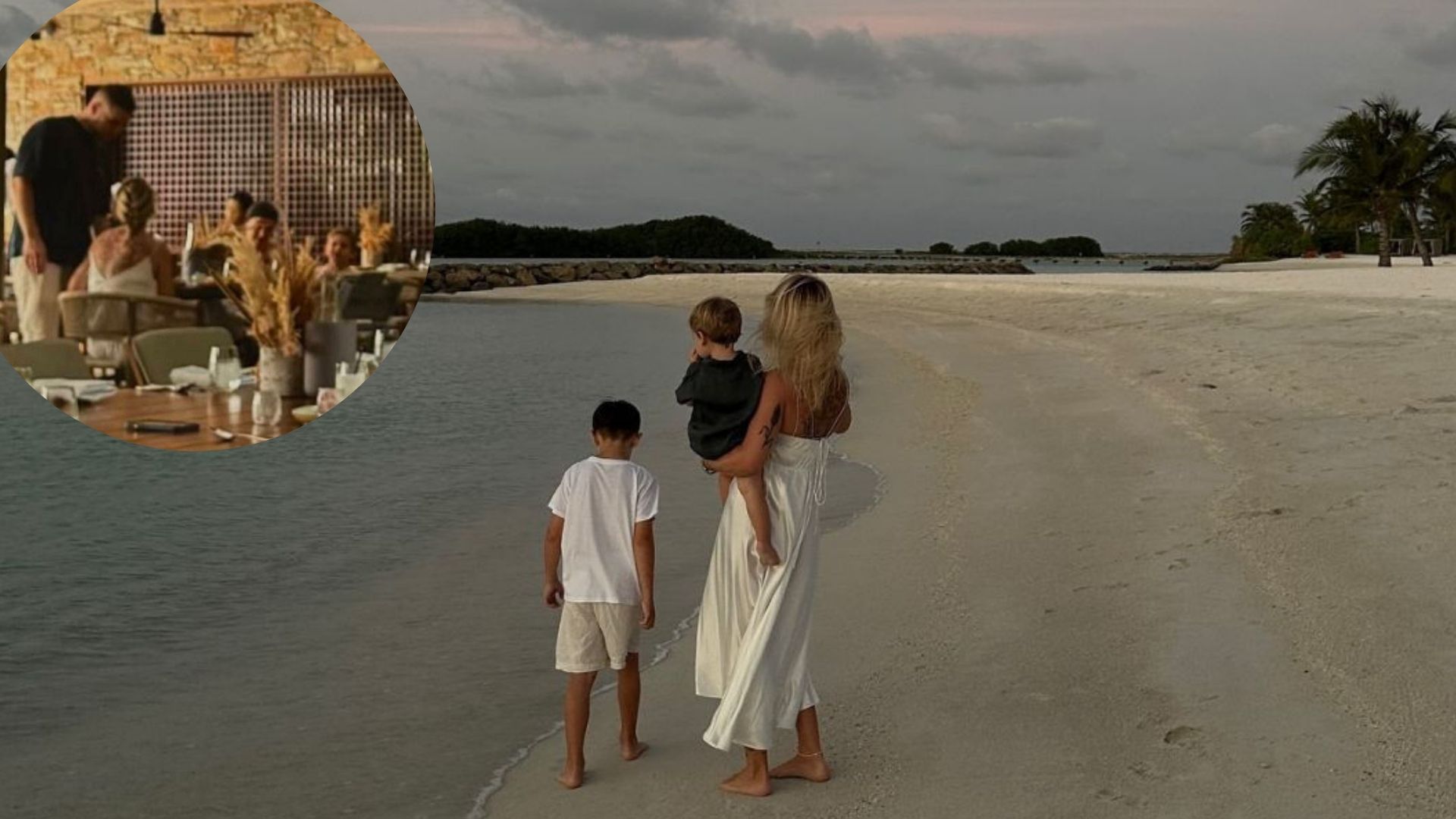 Таня Пренткович с детьми на Мальдивах Таня Пренткович с детьми на Мальдивах