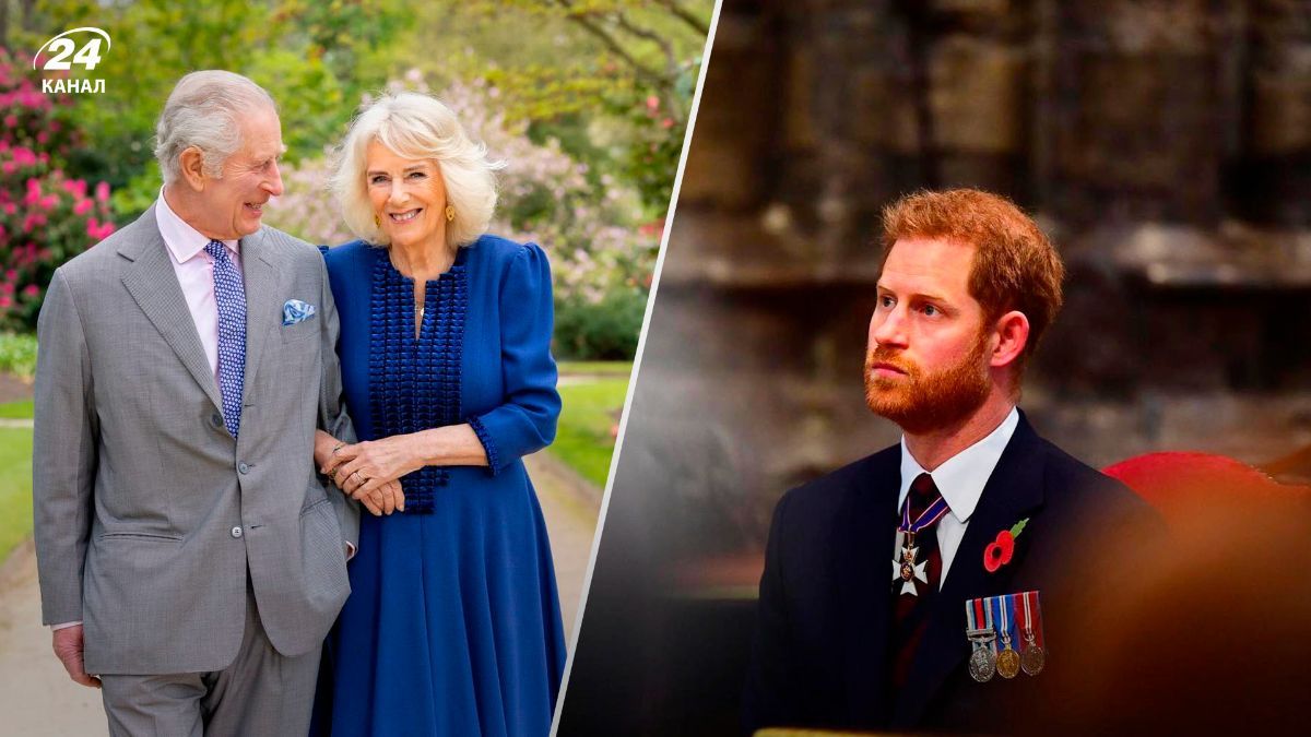 Король Чарльз ІІІ, королева Камілла та принц Гаррі Король Чарльз ІІІ, королева Камілла та принц Гаррі